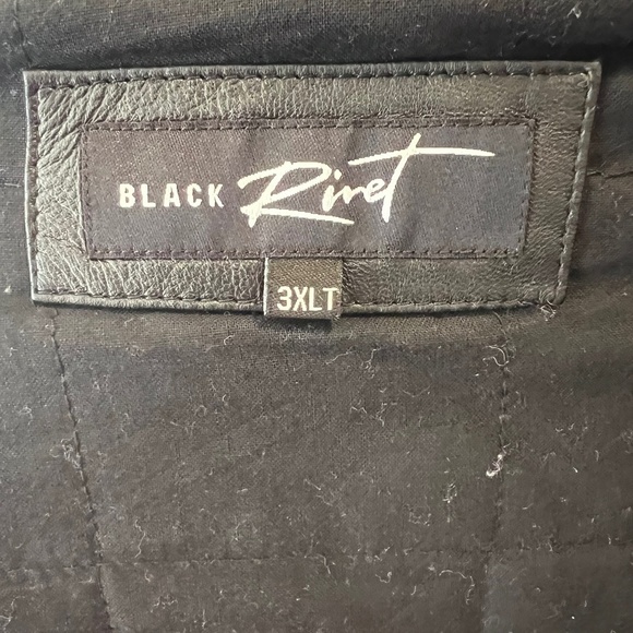 Black Rivet Vintage Leather Jacket with Hoodie - 3XLT - Picture 7 of 9